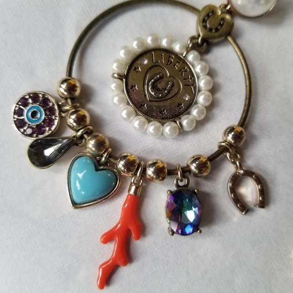 Betsey Johnson Vintage Hoop Charm Earrings - EPC - Picture 6 of 14